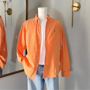 Ralph Lauren Orange Custom Fit Cotton Button Down Shirt XL